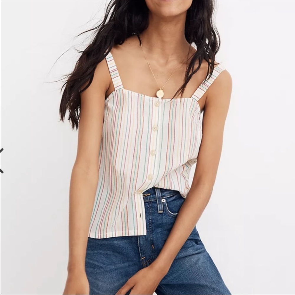 Madewell Rainbow Striped Tank Top